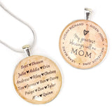 Custom-Designed Pendant, Grandmothers' & Mothers' Personalized Silver-Plated Christian Pendant Necklace – Feature Grandchildrens’ Names!