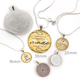 ScriptCharms Silver-Plated Pendant Necklace scale – 16mm, 20mm, 38mm