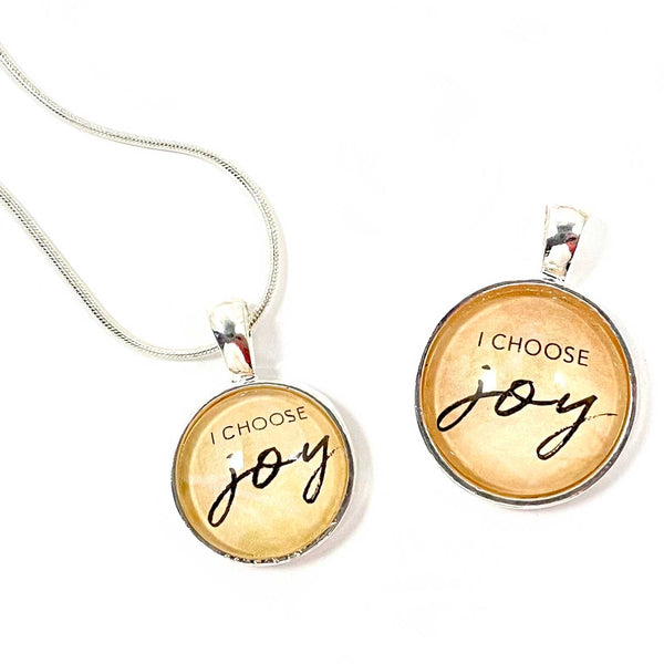 "I Choose Joy" Christian Pendant Necklaces – Silver-Plated, 16mm, 20mm