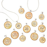 Encouraging Scriptures Pendant Necklace - Silver-Plated Christian Jewelry - 16mm or 20mm
