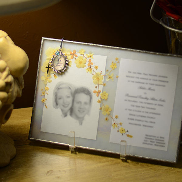 Personalized Wedding Bridal Bouquet Charm & Anniversary Bookmark