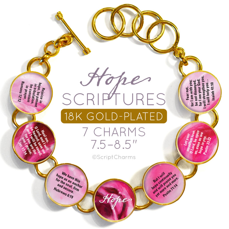Hope Scriptures Colorful 18K Gold-Plated Bracelet