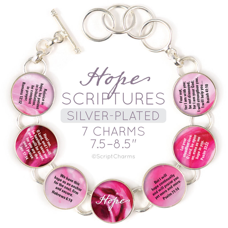 Hope Scriptures Colorful Silver-Plated Bracelet & Necklaces