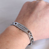 I Am Loved - Romans 8:28 - Engraved Stainless Steel Christian Bracelet, Womens & Youth