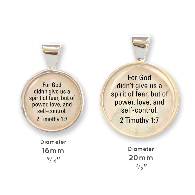 Bible Verse Scripture Silver Pendant Necklace - Christian Jewelry - 2 Sizes