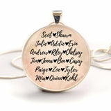 Personalized Grandmothers/Mothers Pendant Necklace (Large)