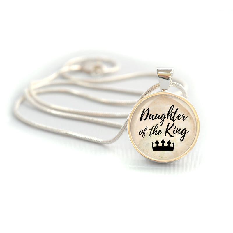 "Daughter of the King" Christian Charm Necklace (Medium)