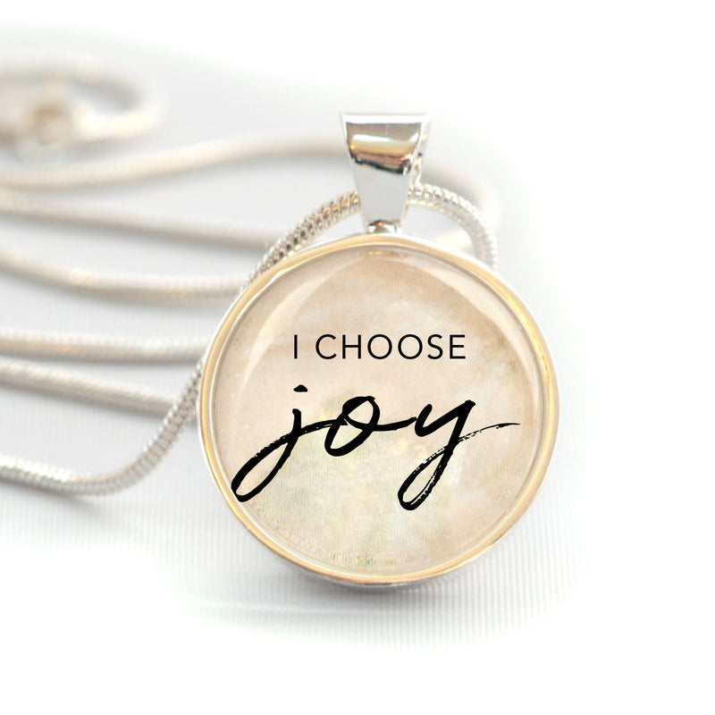 "I Choose Joy" Christian Charm Necklace (Medium)