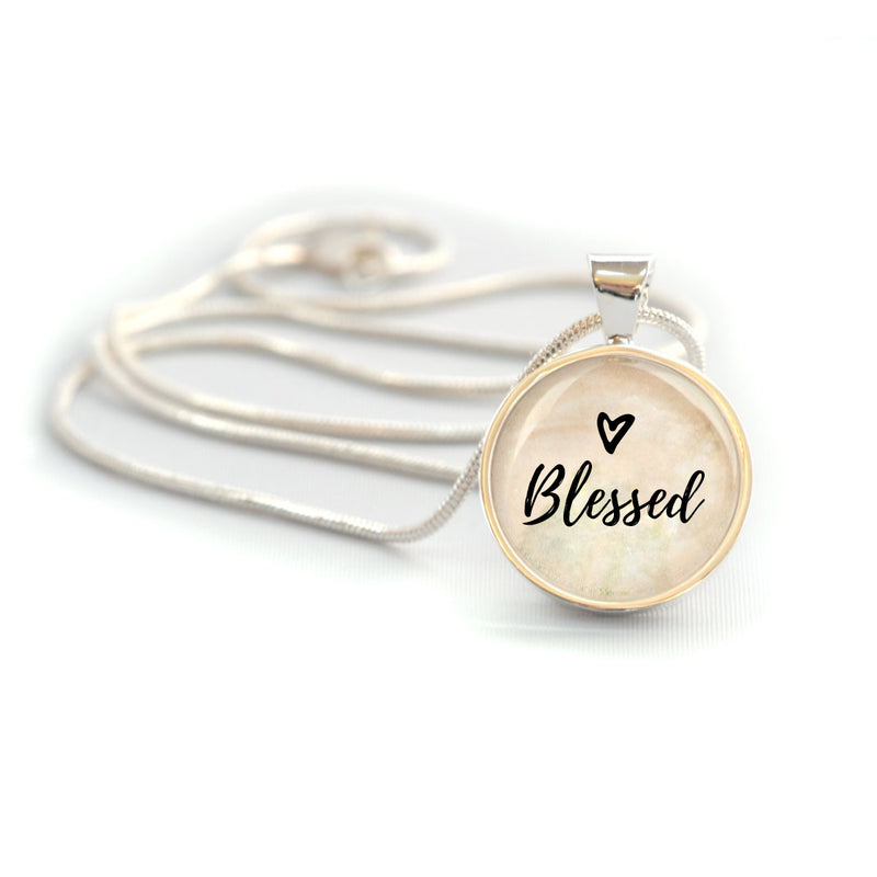 "Blessed" Christian Charm Necklace (Medium)