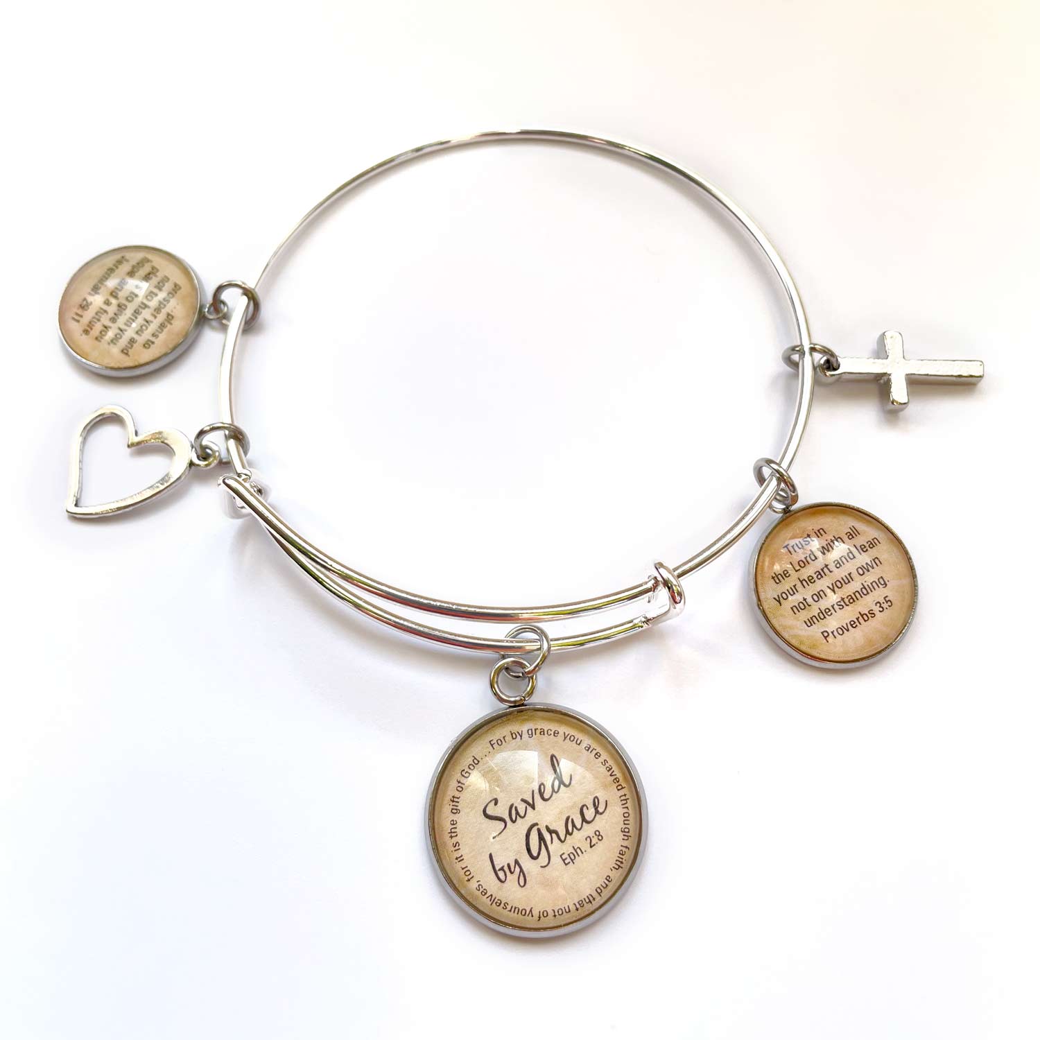 Saved By Grace Charm Bangle