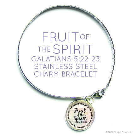 Bible Verse Charm Bracelet with Stainless Steel Snake Chain