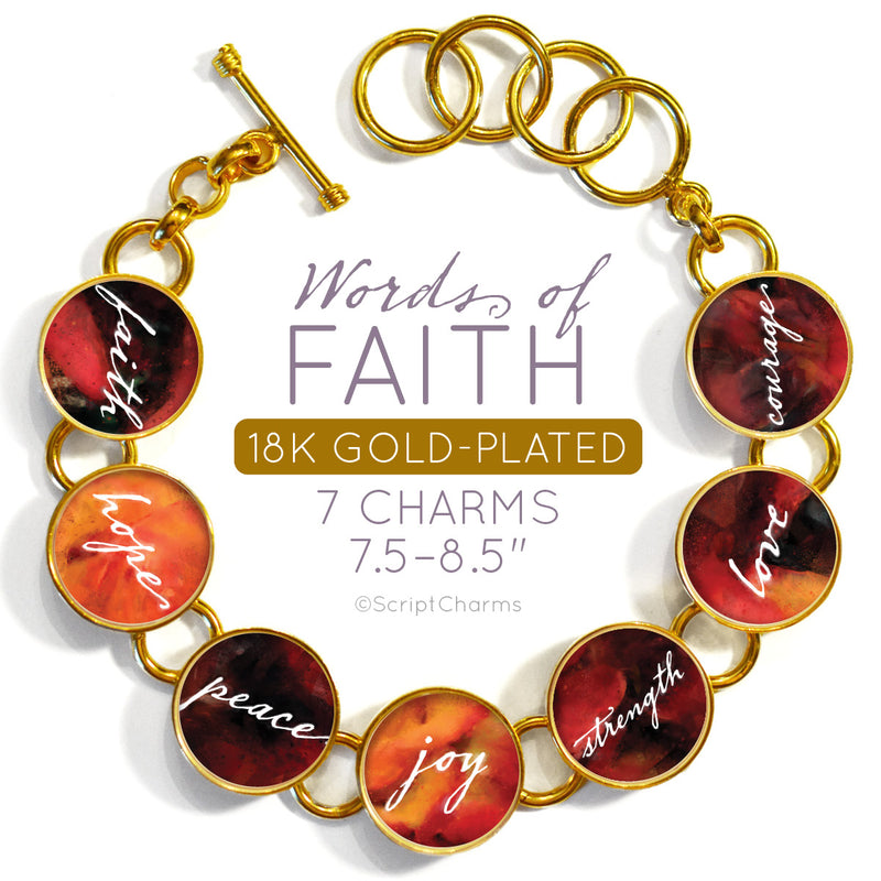 Words of Faith Colorful 18K Gold-Plated Bracelet